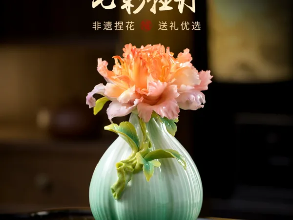 Peony porcelain flower|underglaze color