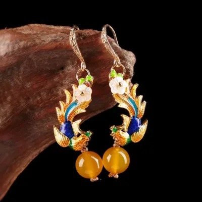 JLT001 cloisonné earrings