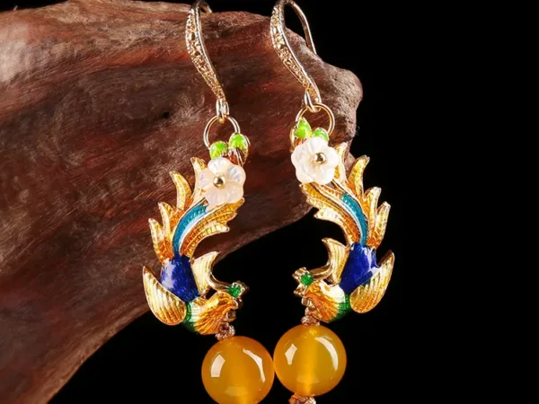 JLT001 cloisonné earrings