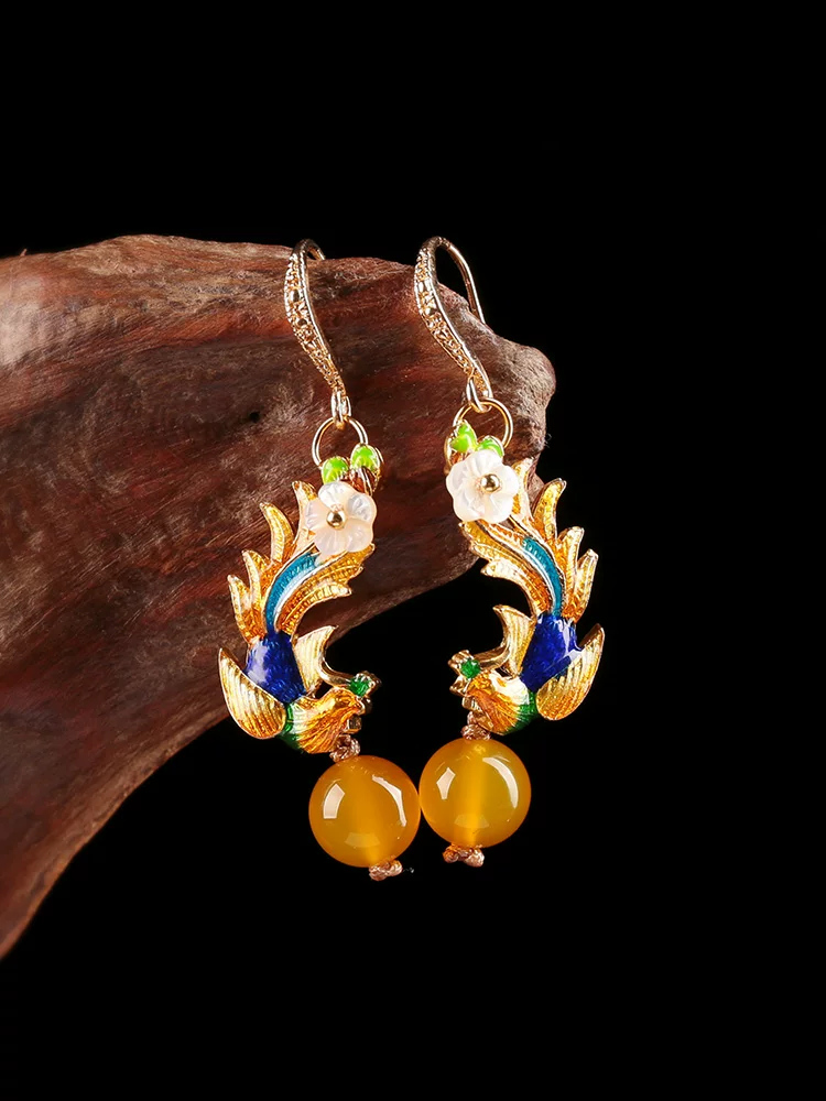JLT001 cloisonné earrings