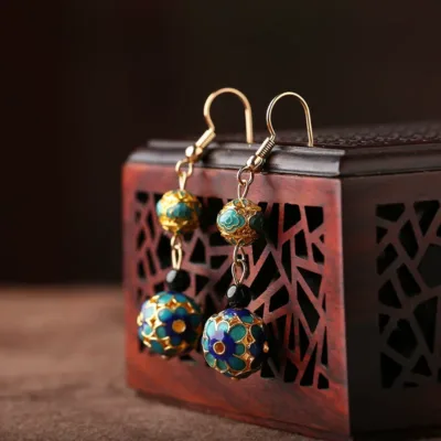 Cloisonné earrings