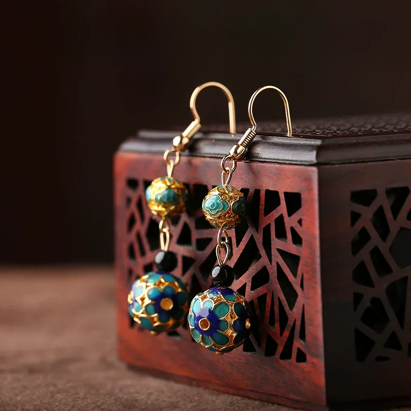 Cloisonné earrings