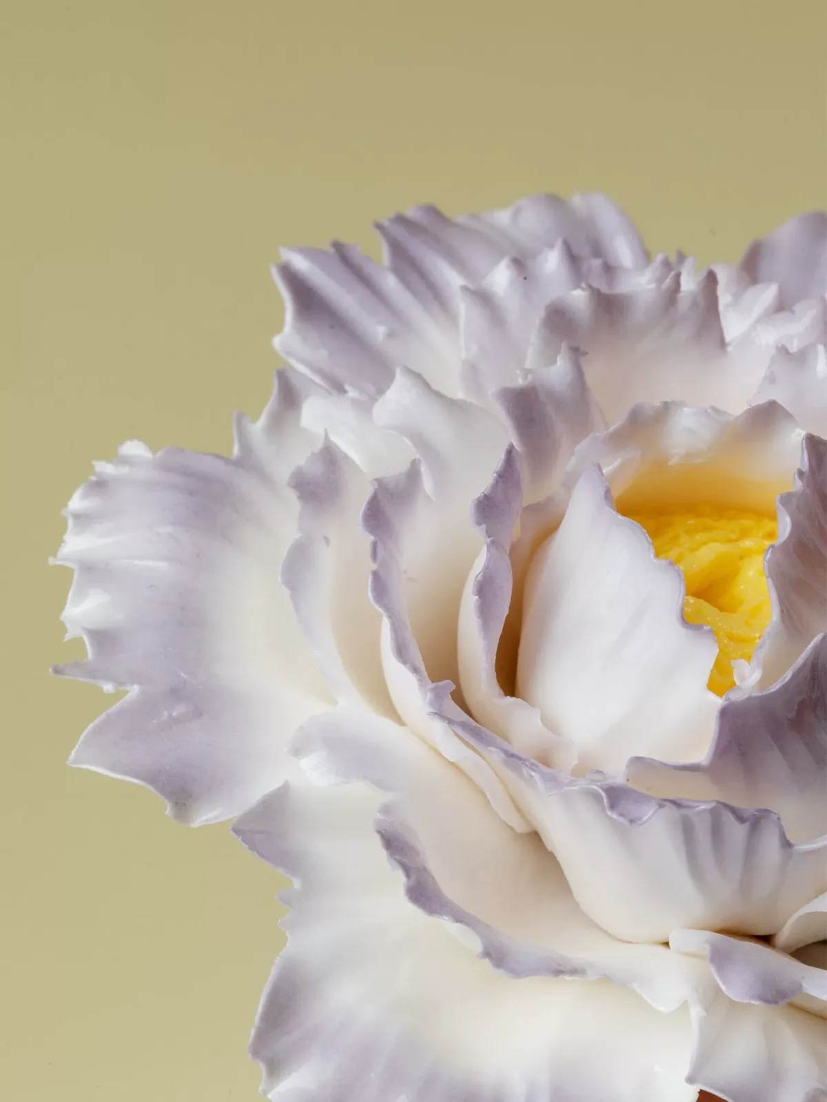 Hand-pinched ceramic peony incense holder