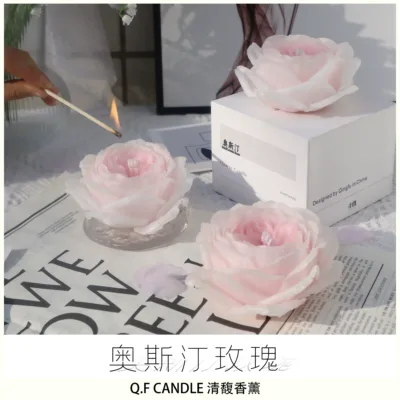 Austin rose scented candle