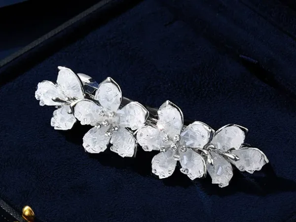 Heritage Silk Flower Hairpin detail view showing natural mulberry silk texture and finish