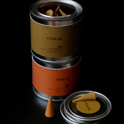 Handmade wooden tower incense natural plant cone incense