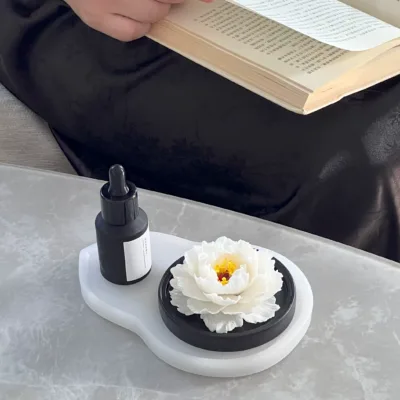 Peony ceramic flower - essential oil diffuser stone