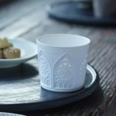 Artisan Linglong Porcelain Light & Shadow Cup Jingdezhen Masterpiece in high-white kaolin porcelain with linglong (ric...