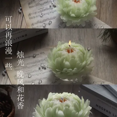 Peony flower type scented candle