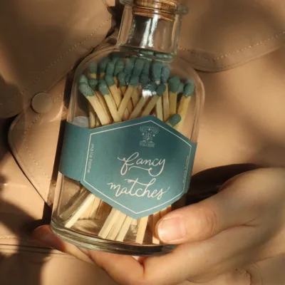 Scented candles are specially lit with matches