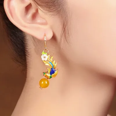 JLT001 cloisonné earrings