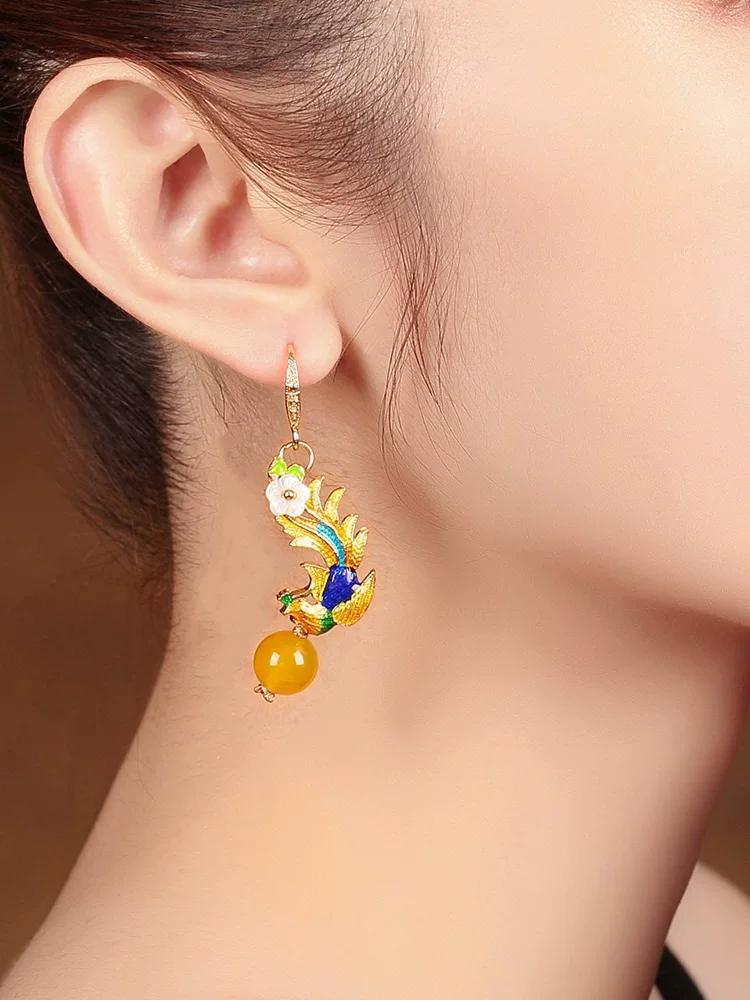 JLT001 cloisonné earrings