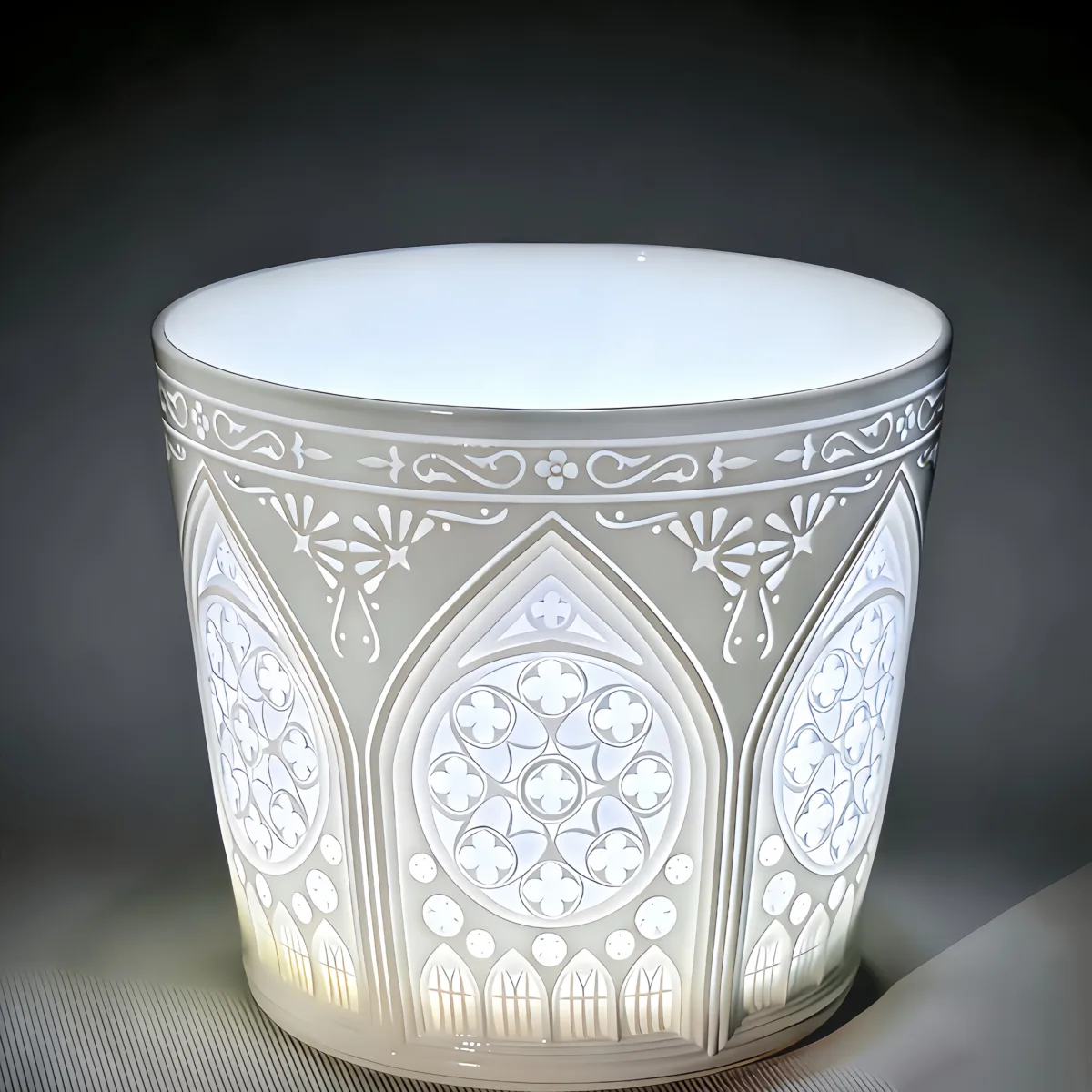 Rice-pattern porcelain coffee cup