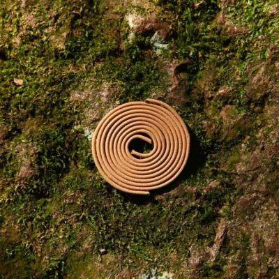 Ambergris Agarwood Coil Incense (50g) showing natural fragrance and home ritual detail