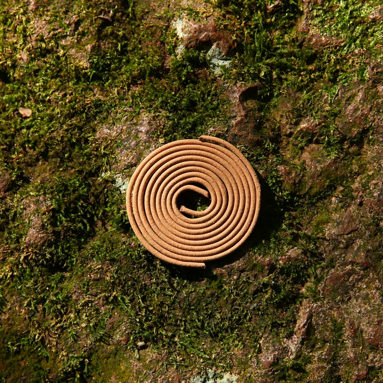 Ambergris Agarwood Coil Incense (50g) showing natural fragrance and home ritual detail