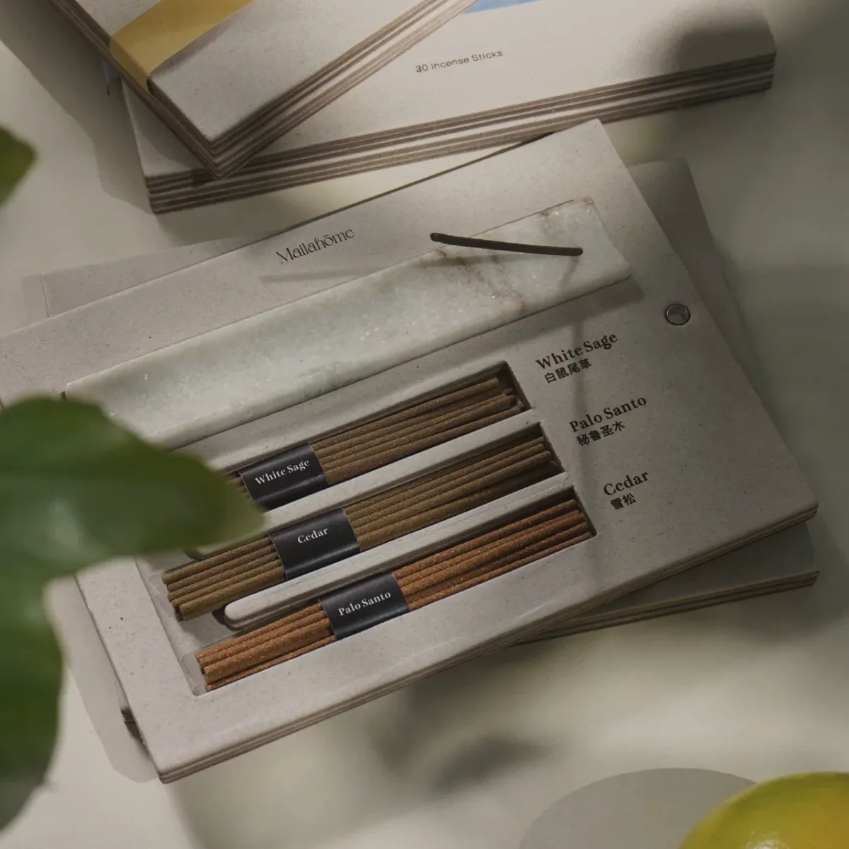 Botanical incense stick gift set detail for calm daily fragrance rituals