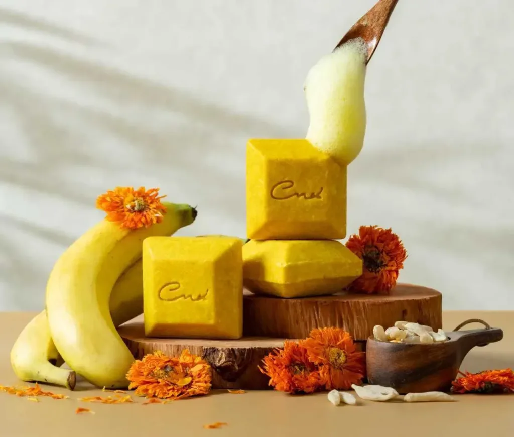 Calendula & Ophiopogon Amino Shampoo Bar for Color-Treated Hair showing handmade cleansing bar detail
