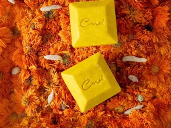 Calendula & Ophiopogon Amino Shampoo Bar for Color-Treated Hair showing handmade cleansing bar detail