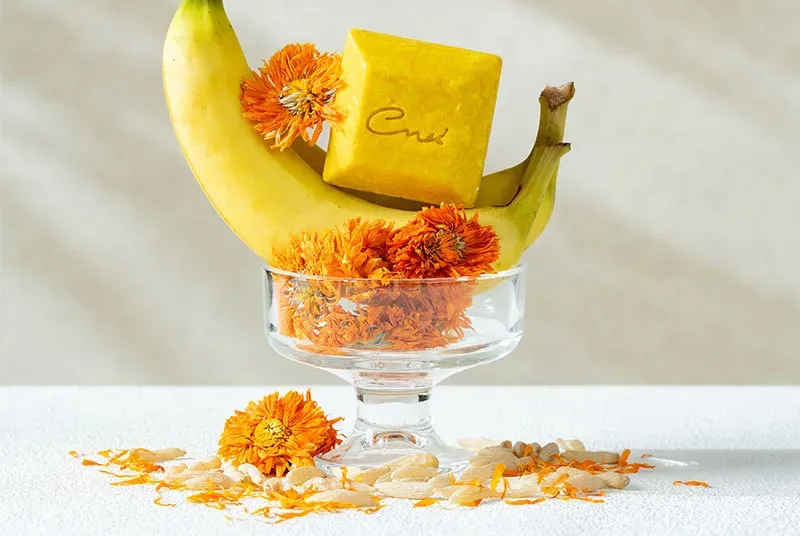 Calendula & Ophiopogon Amino Shampoo Bar for Color-Treated Hair showing handmade cleansing bar detail
