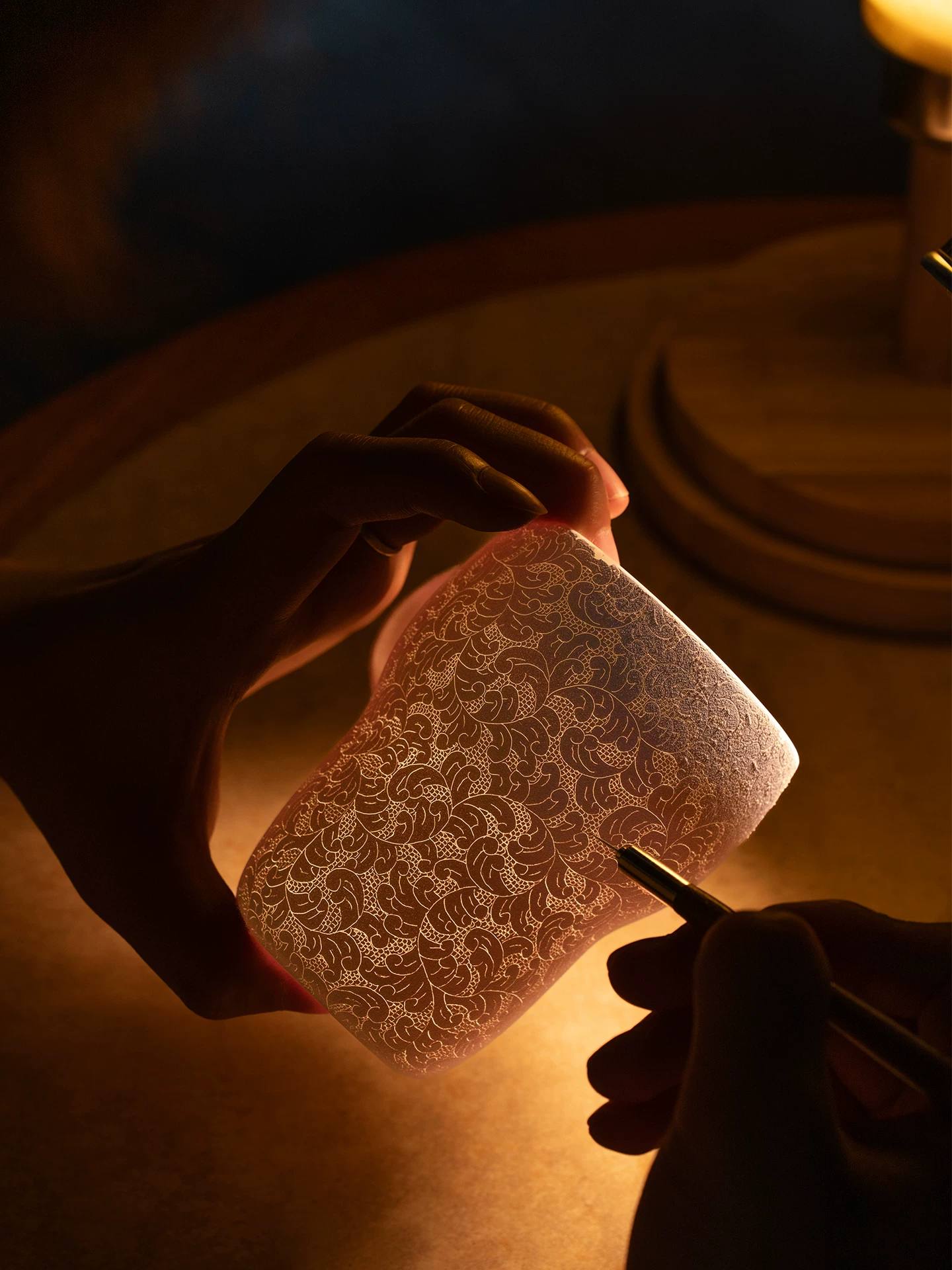 Carved Ceramic Coffee Mug detail image