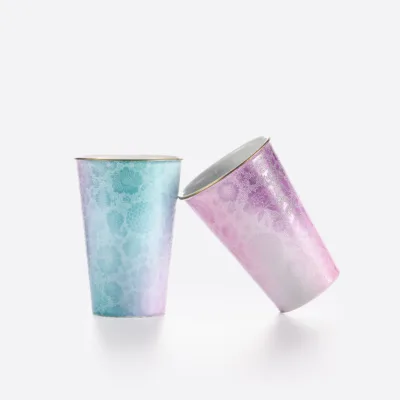 Carved Ceramic Tumbler Mug showing carved relief ceramic surface texture