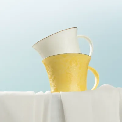 Carved Rice Grain Porcelain Coffee Mug showing rice-grain translucent porcelain ceramic craft