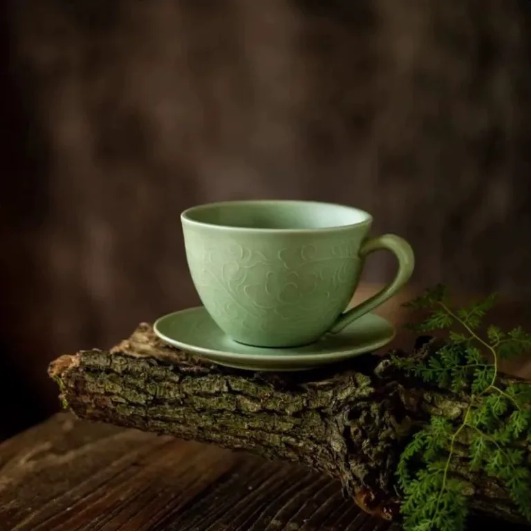 Celadon Glaze Ceramic Coffee Mug craft detail for ceramic cup guide