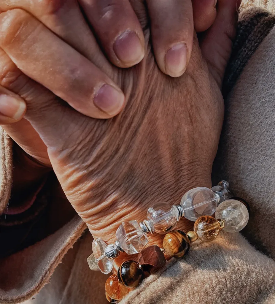 Citrine essential oil crystal bracelet for abundance rituals with injection-based aromatherapy design