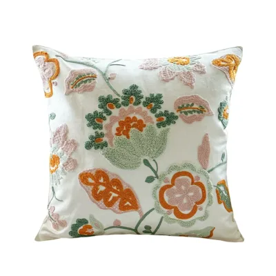 Cotton Embroidered Throw Pillow artisan product detail by Ginkgoods
