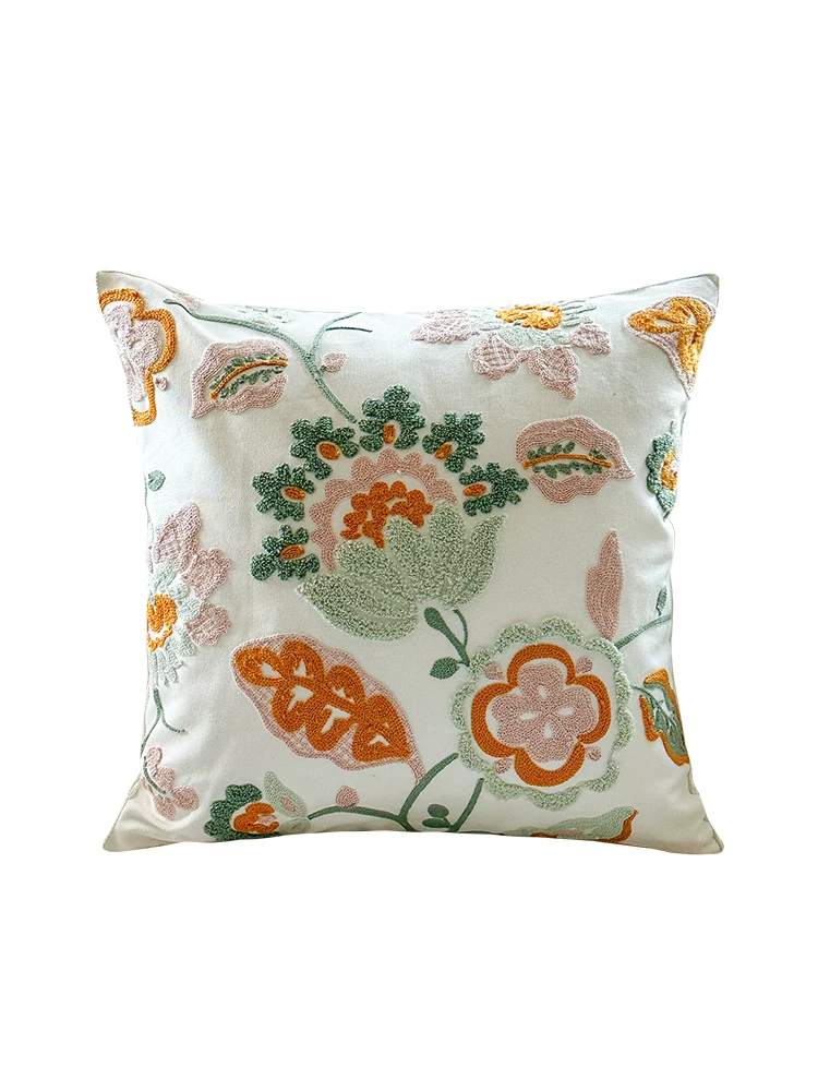 Cotton Embroidered Throw Pillow artisan product detail by Ginkgoods