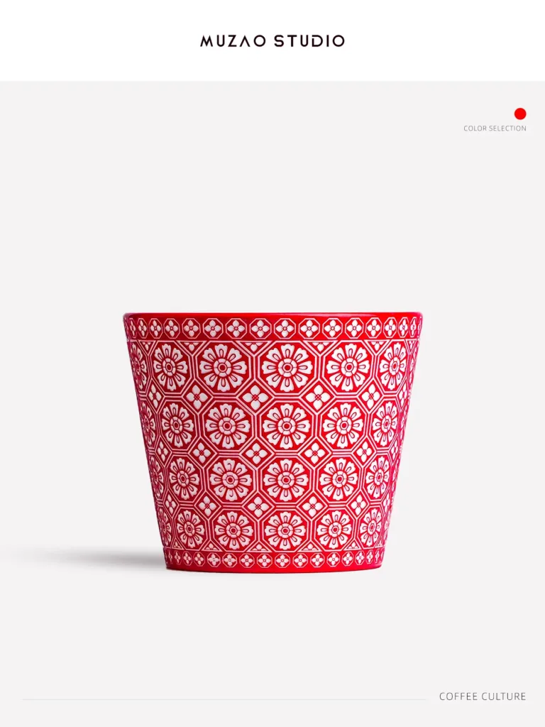 Floral Relief Ceramic Coffee Mug - handcrafted ceramic coffee mug by Ginkgoods