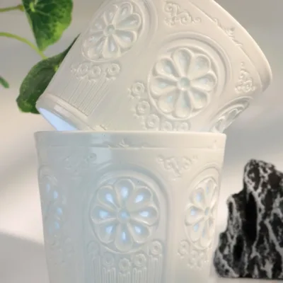 Floral Shadow Relief Ceramic Coffee Mug - handcrafted ceramic coffee mug by Ginkgoods