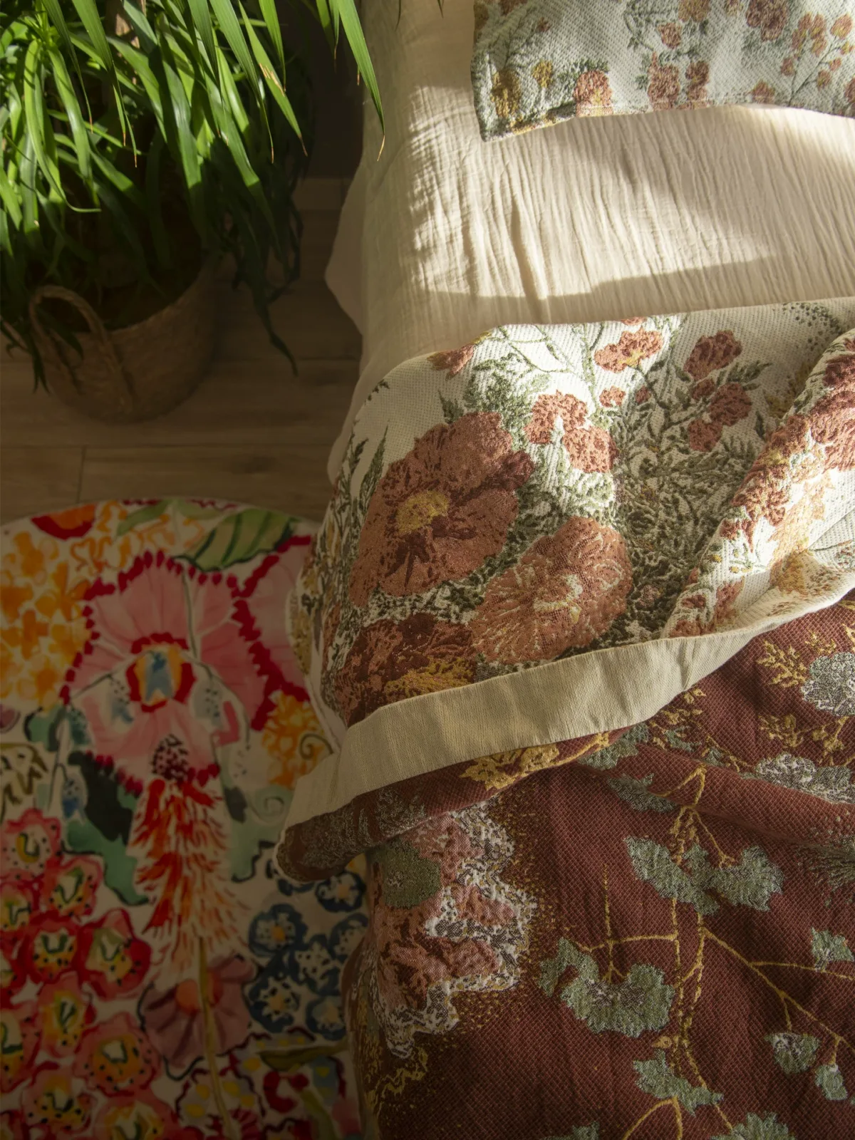 French Manor Cotton Blanket Set (3-Piece) artisan product detail by Ginkgoods