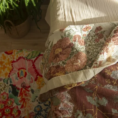 French Manor Cotton Blanket Set (3-Piece) artisan product detail by Ginkgoods
