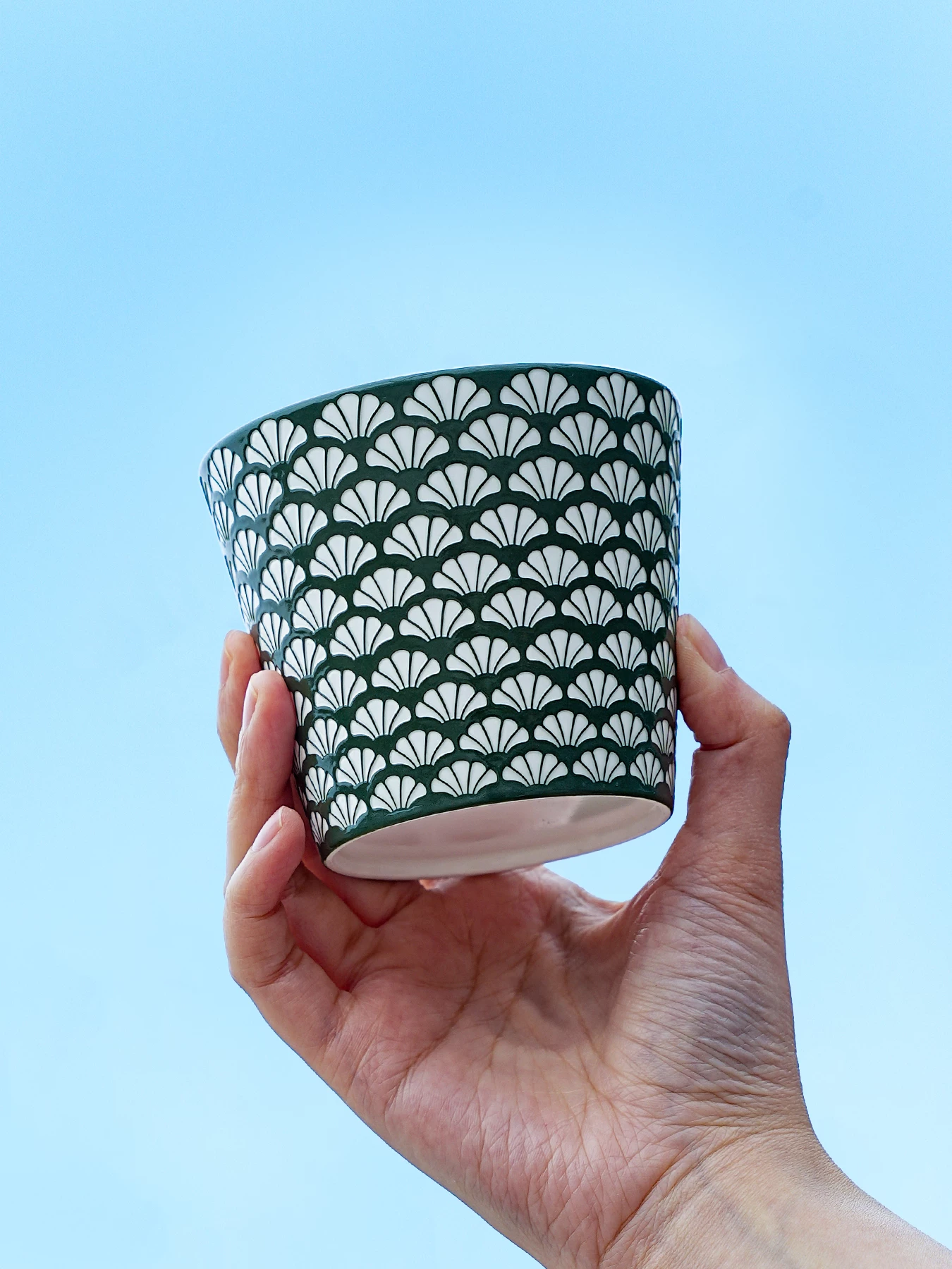 Ginkgo Relief Ceramic Coffee Mug detail image