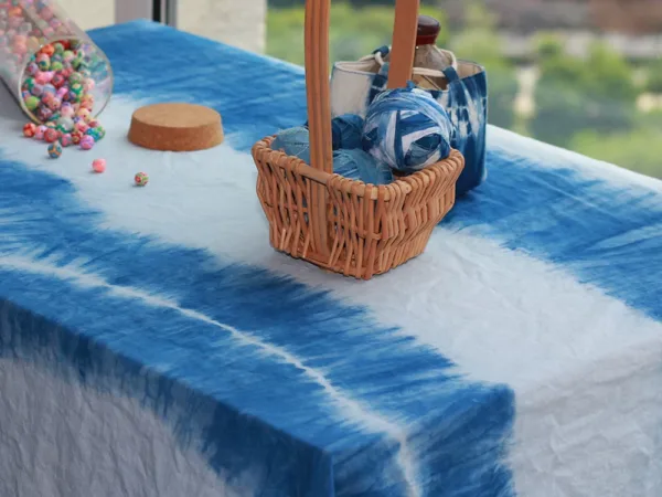 Hand-Dyed Botanical Tablecloth - hand-dyed botanical tablecloth by Ginkgoods