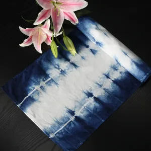 Hand-Dyed Indigo Cotton Table Runner - artisan textile table runner by Ginkgoods