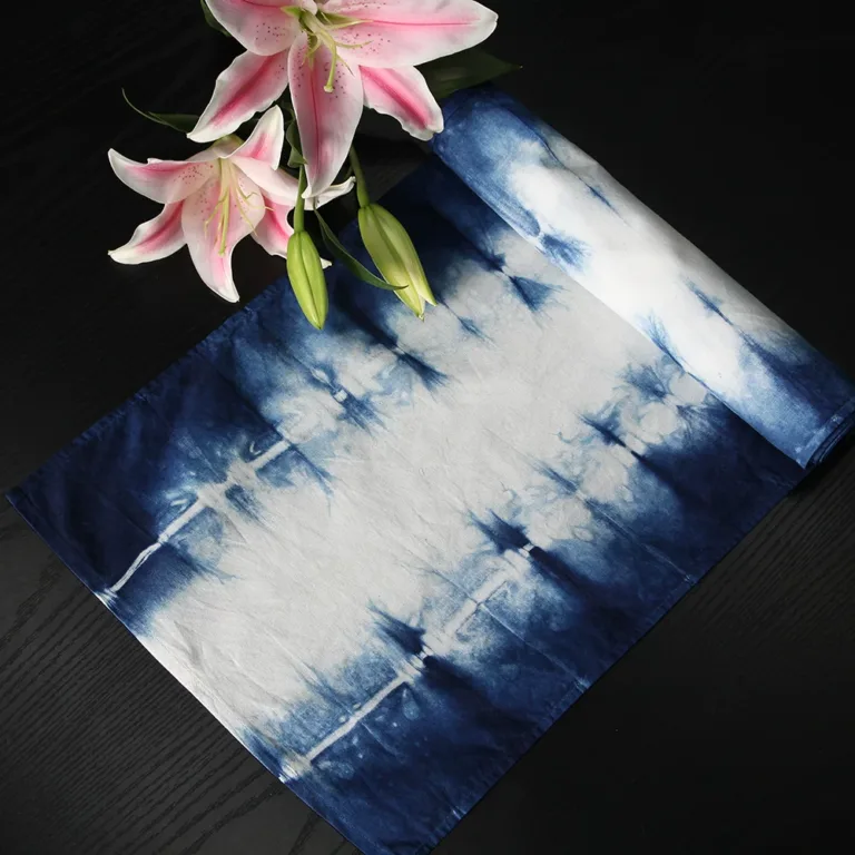 Hand-Dyed Indigo Cotton Table Runner - artisan textile table runner by Ginkgoods