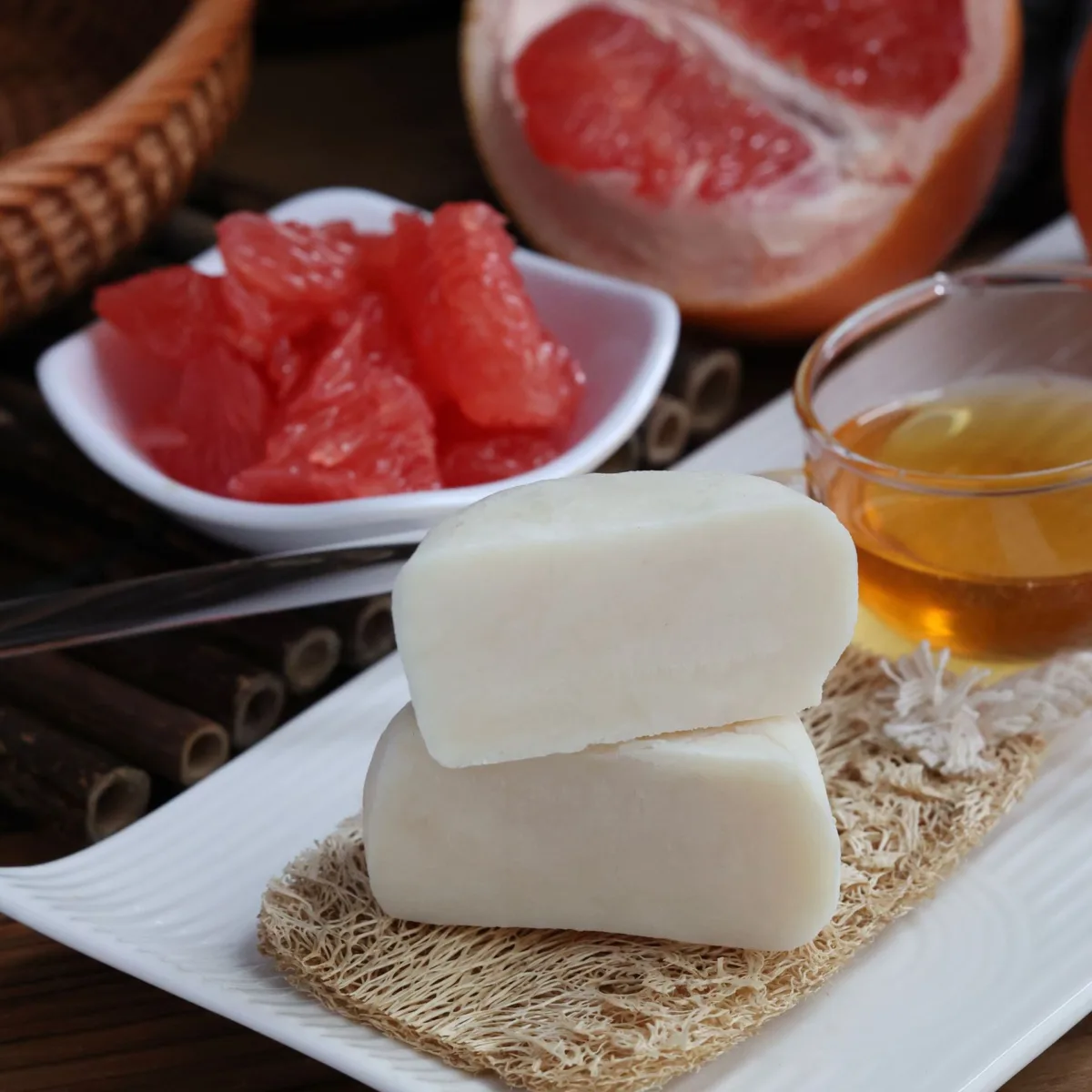 Honey Yuzu Exfoliating Cold Process Handmade Soap Bar — artisan product image by Ginkgoods