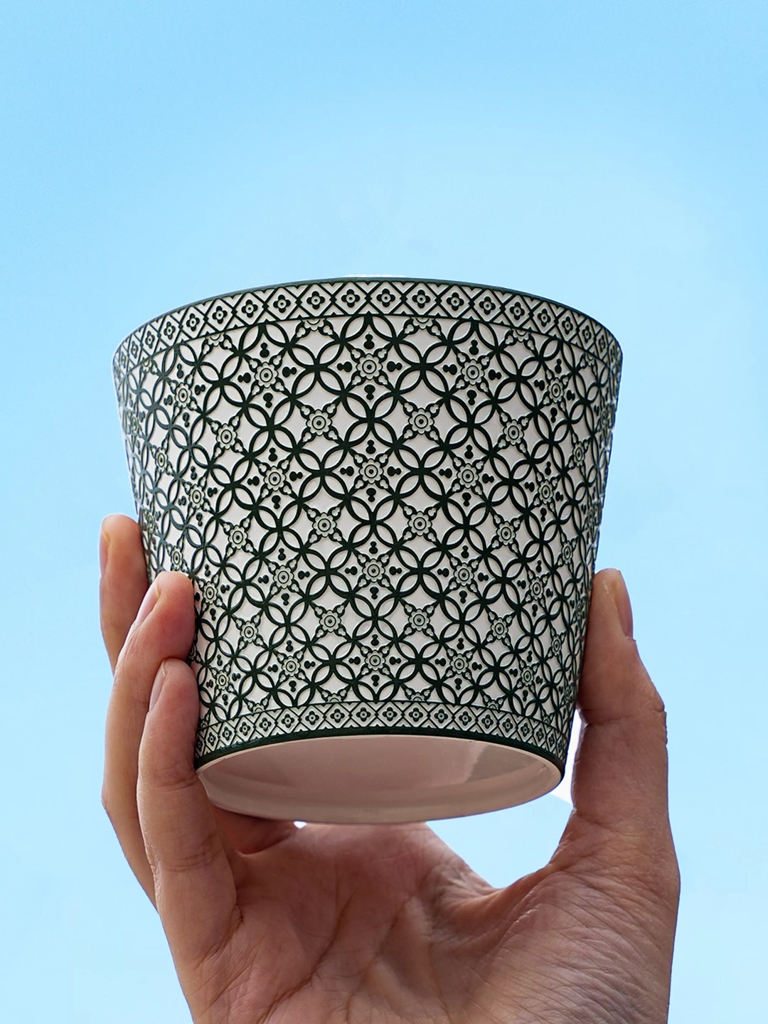 Lucky Relief Ceramic Coffee Mug showing carved relief ceramic surface texture