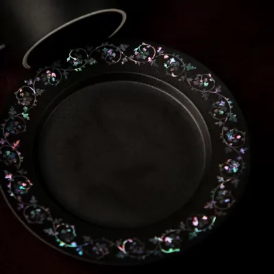 Mother-of-Pearl Inlay Ceramic Coffee Mug showing ceramic craft and surface detail
