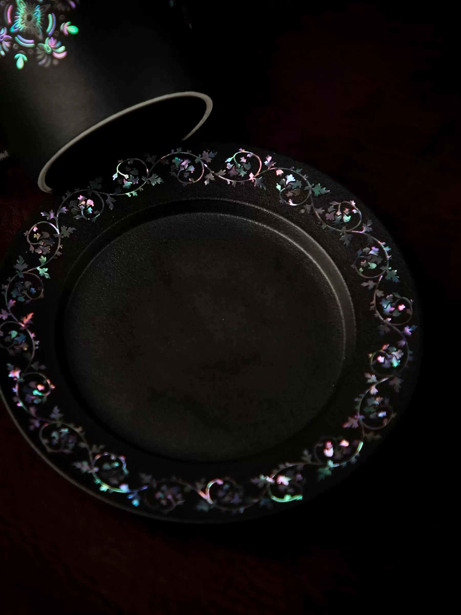 Mother-of-Pearl Inlay Ceramic Coffee Mug lifestyle image