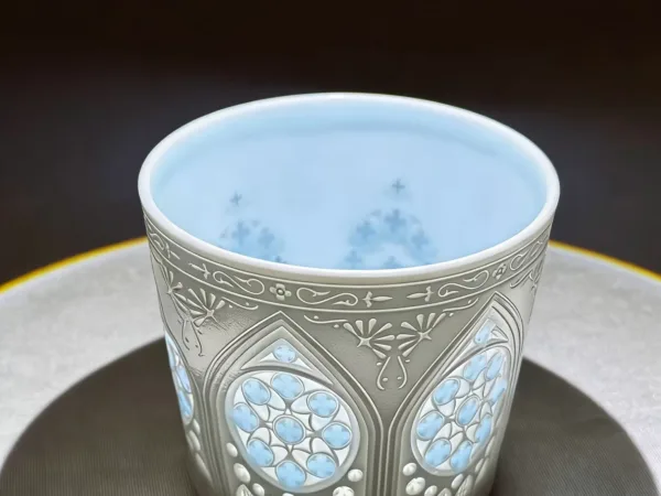 Rice Grain Porcelain Coffee Mug showing rice-grain translucent porcelain ceramic craft