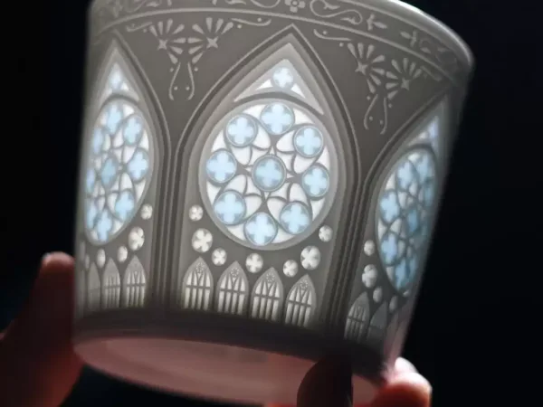 Rice Grain Porcelain Coffee Mug showing rice-grain translucent porcelain ceramic craft