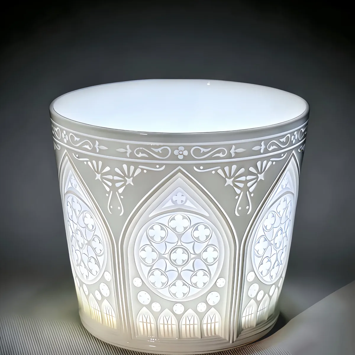Rice Grain Porcelain Coffee Mug showing rice-grain translucent porcelain ceramic craft