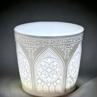 Rice Grain Porcelain Coffee Mug showing rice-grain translucent porcelain ceramic craft