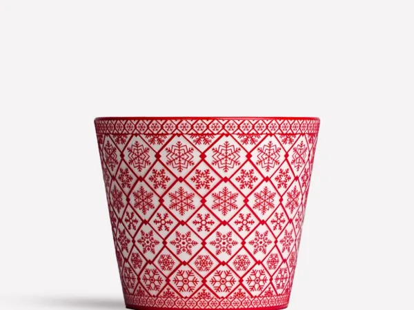 Snowflake Relief Ceramic Coffee Mug showing carved relief ceramic surface texture