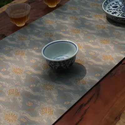 Song Brocade Jacquard Table Runner - artisan textile table runner by Ginkgoods