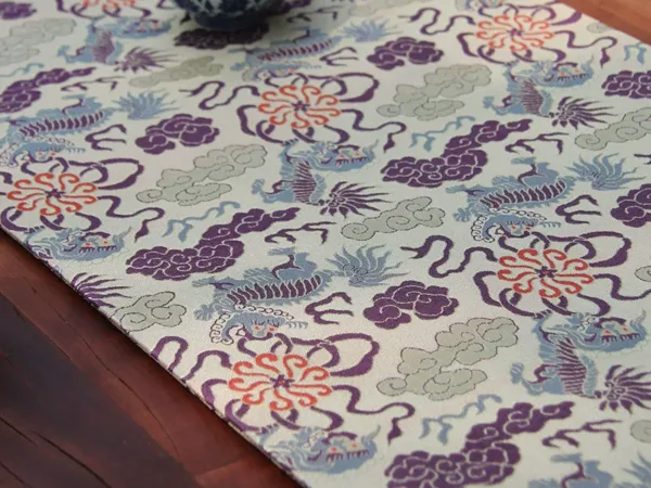 Song Brocade Jacquard Table Runner - artisan textile table runner by Ginkgoods image 2