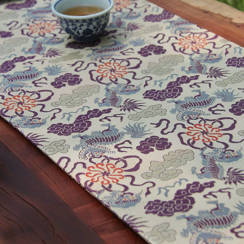Song Brocade Jacquard Table Runner - artisan textile table runner by Ginkgoods image 2